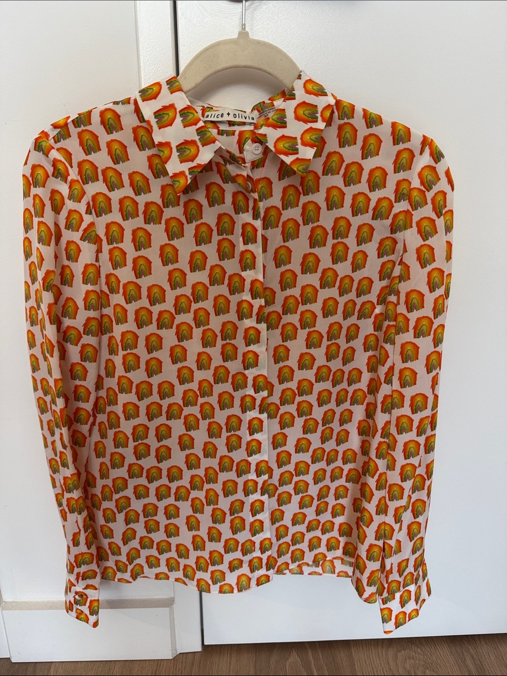 Alice + Olivia rainbow blouse